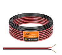 16 Gauge PVC Wire, 100FT Red Black 2 Conductors Automotive CCA, Car Battery Cable, Power/Ground, Welding, Audio Speaker Amp, RC, DC 12V 24V