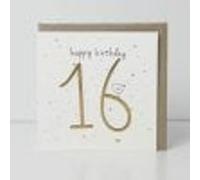 16 Gold Birthday Greeting Card