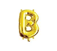 (Gold, Letter B) 16" Letters Numbers Foil Balloons Air Filled Self Inflating Decorations