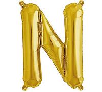 16" Gold Letter N Foil Balloons Air Filled Self Inflating Birthday Anniversary Wedding Party Banner Decorations