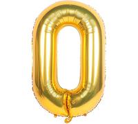SHATCHI 16" Letters Numbers Foil Balloons Air Filled Self Inflating Birthday Anniversary Wedding Party Banner Decorations, Gold