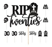 16 Gothic Style Inserts, Cake Decoration Inserts, 30Th Birthday Inserts, Farewell To 20Th Birthday Cake Decorations, Birthday Party Decorations.