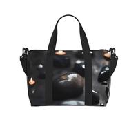 16" Hand Travel Bag Weekender Bag Travel Duffle, Caribbean Scenery Print Handbag Overnight Tote, Lightweight Carry On Luggage for Gym & Sports, Black Mystery Heart Stone, One Size, Classic