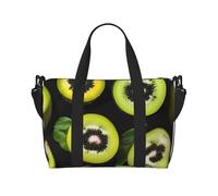 16" Hand Travel Bag Weekender Bag Travel Duffle, Cute little fox Print Handbag Overnight Tote, Lightweight Carry On Luggage for Gym & Sports, Green Kiwi, One Size, Classic