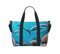 16" Hand Travel Bag Weekender Bag Travel Duffle, Cute seagull Print Handbag Overnight Tote, Lightweight Carry On Luggage for Gym & Sports, Deep Sea Whales, One Size, Classic