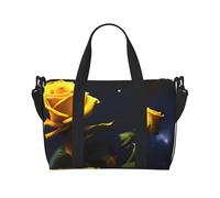 16" Hand Travel Bag Weekender Bag Travel Duffle, Cute seagull Print Handbag Overnight Tote, Lightweight Carry On Luggage for Gym & Sports, Yellow Roses Starry Night, One Size, Classic