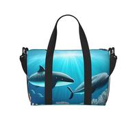 16" Hand Travel Bag Weekender Bag Travel Duffle, Cute seagull Print Handbag Overnight Tote, Lightweight Carry On Luggage for Gym & Sports, Whales Under the Sea, One Size, Classic