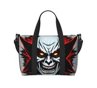 16" Hand Travel Bag Weekender Bag Travel Duffle, Dream Watermelon Print Handbag Overnight Tote, Lightweight Carry On Luggage for Gym & Sports, Red and Black Evil Ghost, One Size, Classic