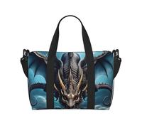 16" Hand Travel Bag Weekender Bag Travel Duffle, Green Grassland Print Handbag Overnight Tote, Lightweight Carry On Luggage for Gym & Sports, Flying Dragon, One Size, Classic