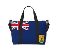 16" Hand Travel Bag Weekender Bag Travel Duffle, Greenland flag Print Handbag Overnight Tote, Lightweight Carry On Luggage for Gym & Sports, Turks and Caicos Flag, One Size, Classic