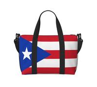 16" Hand Travel Bag Weekender Bag Travel Duffle, Heart-Shaped Droplets Print Handbag Overnight Tote, Lightweight Carry On Luggage for Gym & Sports, Puerto Rican Flag, One Size, Classic
