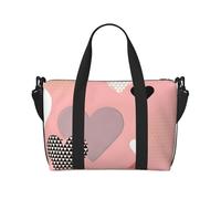 16" Hand Travel Bag Weekender Bag Travel Duffle, Heart-Shaped Droplets Print Handbag Overnight Tote, Lightweight Carry On Luggage for Gym & Sports, Abstract Love Chart, One Size, Classic