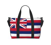 16" Hand Travel Bag Weekender Bag Travel Duffle, Oregon State Flag Print Handbag Overnight Tote, Lightweight Carry On Luggage for Gym & Sports, Hawaii Flag, One Size, Classic