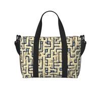 16" Hand Travel Bag Weekender Bag Travel Duffle, Science Fiction Future Print Handbag Overnight Tote, Lightweight Carry On Luggage for Gym & Sports, Labyrinth Treasure Map, One Size, Classic