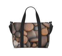 16" Hand Travel Bag Weekender Bag Travel Duffle, The Solar Family Print Handbag Overnight Tote, Lightweight Carry On Luggage for Gym & Sports, Pebbles in the Beach, One Size, Classic