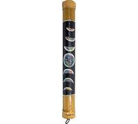 16" Handmade & Painted Bamboo Rainstick Moon Phases Ethically made in Bali