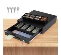 16" Heavy Duty Cash Drawer for POS System - Fully Removable Tray, 4 Bill/8 Coin with Micro Switch & Emergency Switch - RJ11/12 Compatible with Square, Clover, Epson Printers BK410UEA