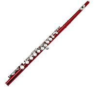 16 Hole Closed Hole C Tone Flute Instrument For Student Adult With Case And Ccessories Flute for Beginner (Color : Red)