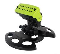16 Hole Oscillating Sprinkler for Garden, 360° Adjustable Watering Nozzle with 180° Rotation for Lawn Care, Flower Beds, Farm Irrigation and Car Washing, Black Green(B)