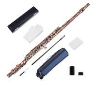 16 Hole White Copper Tube Body Flute Set C Key Transverse Flute With Backpack And Accessories Flute for Beginner (Color : 02)