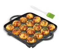 16 Holes Takoyaki Pan,Nonstick Baking Tray Takoyaki Maker Pan Plate Grill Cast Aluminum Octopus Ball Maker for Food Cooker