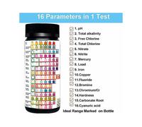 16 In 1 Drinking Water Test Kit Professional Hardness Test Kits, Tap And Well Water Test Strips-