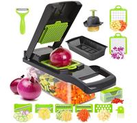 16-in-1 Kitchen Vegetable Chopper, Mandoline Food Slicers, Vegetable Cutters, Cheese Grater, Dicer Machine, Veggie Onion Salad Food Chopper with Container, Potato Chipper, Kitchen Tools & Gadgets