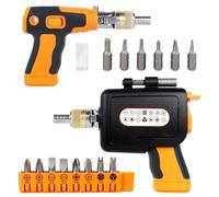 16 in 1 Ratcheting Screwdriver Set Magnetic Ratchet Screw Drive with Adjustable Handle 45° 90° 180° Foldable for Home Auto Bicycles Furniture and DIY(Orange)