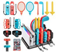 16-in-1 Switch Sports Accessories Kit - Compatible with Switch/OLED/ 2 | Anti-Slip Joycon Grips for Just Dance/Mario Golf, Organizer & 12 Game Card Holder, Ready to Play for Adults & Kids