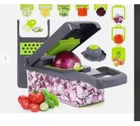 16-in-1 Vegetable Chopper Mandoline Slicer - Multi-Function Veggie Cutter with Stainless Steel Blades, Egg Separator, Grater & Storage