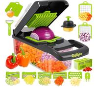 16 in 1 Vegetable Chopper Salad Fruit Mandolin Slicer Food Dicer Cutter Peeler Multi-Function Vegetable Cutter 7 Blades Manual Kitchen Tools & Gadgets