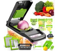 16-in-1 Vegetable Chopper Vegetable Cutter Mandoline Vegetable Slicer - Veggie Onion Salad Food Chopper Manual - Potato Chipper - Veg Chopper and Dicer - Kitchen Tools & Gadgets, with a Free Egg Cutte