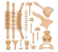 16-in-1 Wood Therapy Massage Tools Lymphatic Drainage Massager Maderoterapia Kit Therapy Tools for Body Sculpting Muscle Pain Relief Lymphatic Drainage Women Face Wood Roller Massager Tools