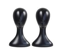 16 Inch 2 Packs!! Studio Limited Professional Plastic Mannequin Head (Black), Durable Women Model Wig Stand Display Styling Making Display Holder with Jack for Hat, Mask, Headdress, Necklace