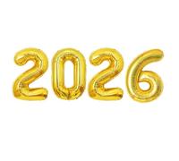 16 Inch 2026 Balloons, 2026 Foil Number Balloons for 2026 New Year Eve Festival Party Supplies Graduation Decorations, Gold