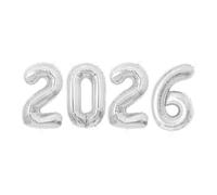 16 Inch 2026 Balloons, 2026 Foil Number Balloons for 2026 New Year Eve Festival Party Supplies Graduation Decorations, Silver