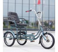 16 Inch Adult Pedal Rickshaw Bike with Armrest Seat, 3 Wheel Tricycle