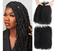 16 Inch Afro Human Hair Extensions Curly Afro Human Hair 2 Bundles 100pcs/packs Curly Hair Extensions for Dreadlocks Loc Repair Twists