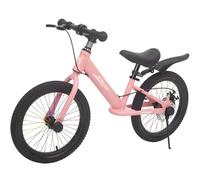 16 Inch Balance Bike for Big Kids | No Pedals Training Bike with Disc Brake | Kickstand | Mudguards | Color Spokes | Outdoor Riding Toys for 4-8 Years Old Boys Girls (Pink)