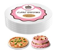 16 Inch Cake Boards Round - 5 Pcs Sturdy 1/2" Thick Greaseproof Cake Drums for Wedding & Birthday Multi-Layer Cakes, White Food-Grade Cardboard Base (5 Pcs, 16 Inch)