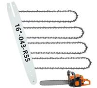 16 Inch Chainsaw Bar & Chain Combo - 3/8" LP Pitch, .043" Gauge, 55 Drive Links Fits 61PMMC3-55 Stihl MS170, MS171, MS180c- 36100050055, Oregon 90PX055G and More (4 Chains+ 1 Bar)