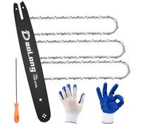 16 Inch Chainsaw Bar & Chain Combo - 3/8"LP Pitch .043" Gauge 55 Drive Links Fits MS170/MS180c/Stihl MS170 Bar /16 Chainsaw Chain - Complete Saw Chain Kit（3 Chains + 1 Bar + 1 File + 1 Gloves）