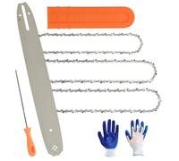 16 Inch Chainsaw Bar & Chain Combo - 3/8"LP Pitch .043" Gauge 56 Drive Links, Compatible with Stihl MSA160C-B, Husqvarna 120i, Yate YT4380 Household Gardening Chainsaws（3Chains+1Bar+1Glove+1File）