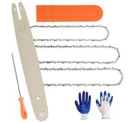 16 Inch Chainsaw Bar & Chain Combo - 3/8"LP Pitch .050" Gauge 55 Drive Links, Compatible with Bosch AKE40-19S, Makita DCS3410, Zhongjian 2500 Medium & Heavy-Duty Chainsaws（3Chains+1Bar+1Glove+1File）
