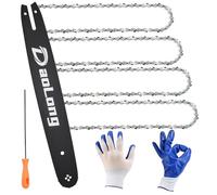 16 Inch Chainsaw Bar & Chain Combo - 3/8"LP Pitch .050" Gauge 55 Drive Links Fits MS170/MS180c/Stihl MS170 Bar /16 Chainsaw Chain - Complete Saw Chain Kit（4 Chains + 1 Bar + 1 File + 1 Gloves）
