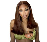 16 Inch Chocolate Brown 9X6 Straight Human Hair Wig for Women,200% Density Glueless Wigs Human Hair Pre Plucked Pre Cut,Wear and Go Glueless Lace Front Wig Brazilian Human Hairs Wigs