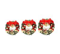 16 Inch Christmas Wreath With Bow Knot Bell Balls Merry Christmas Hanging Garland Artificial Wreath for Front Door Wall Party Decoration (50cm)