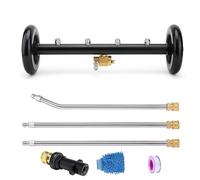 16 Inch Dual Function Undercarriage Pressure Washer with Adapter Compatible with for Karcher K2 K3 K4 K5 K6 K7, Under Car Washer with 3 Extension Wands, 4 Nozzles,1/4" Quick Connect,4000 PSI (Black)