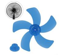 16 Inch Fan Blade Replacement with Five Leaves and Nut Cover for Pedestal Table and Wall Fans Optimized for Cooling Efficiency and Stability