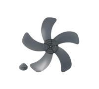 16 Inch Fan with Upgraded Five Leaf Design, Plastic Grey with Nut Cover, Compatible with Pedestal and Table Fans